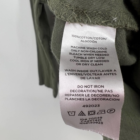 Ann Taylor Loft Green Elephant Size M Medium Blouse Shirt Top 3/4 Sleeve Casual - Picture 4 of 5